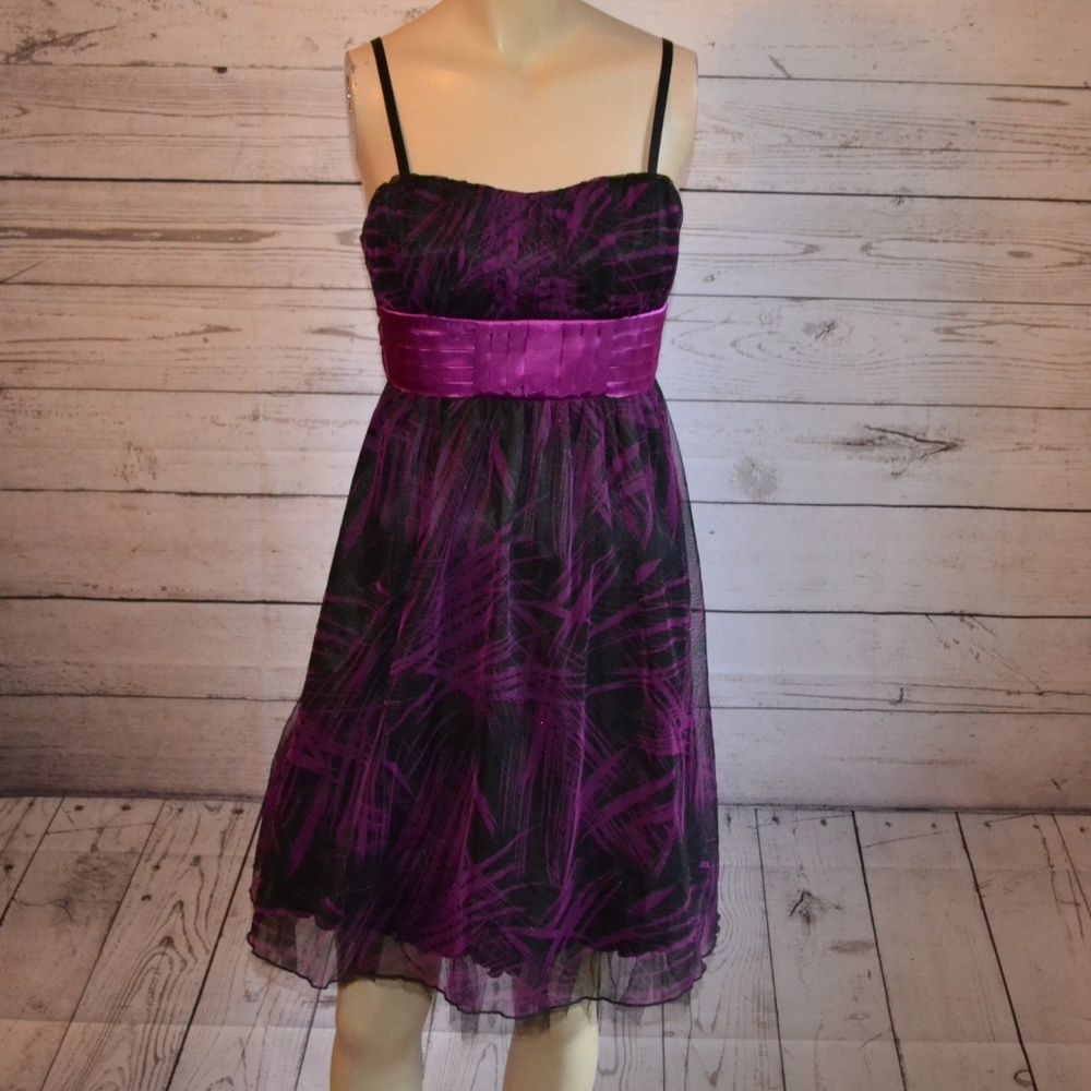 Heart Soul Purple Black Party Dress Medium